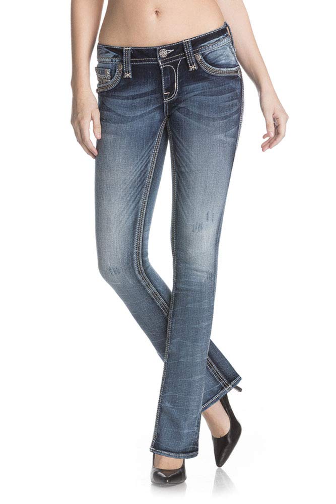 Rock Revival Women's Kamea B202 Bootcut Jeans - Stylish Denim Pants for Casual Outings & Night Out