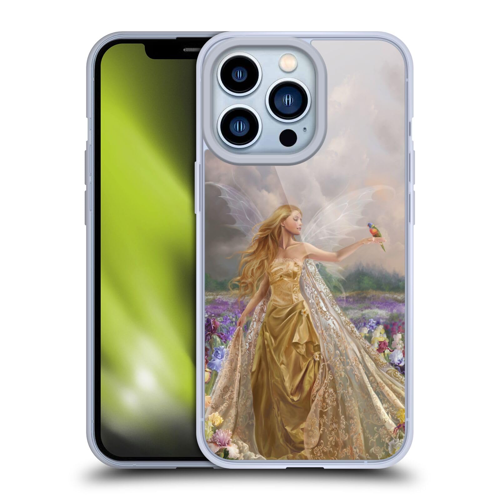 Head Case Designs Nene Thomas Gold Angel Fairy iPhone 13 Pro Case - Officially Licensed Soft Gel Cover with Bird & Forest Art, Perfect for Nature Lovers & Fantasy Fans