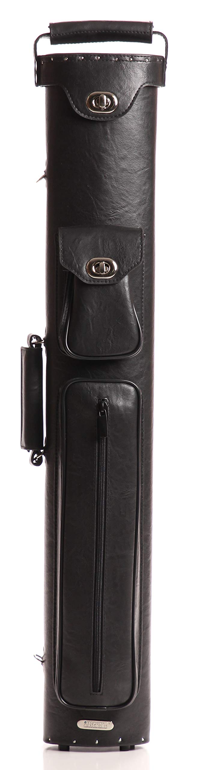 Premium 2 Butt & 2 Shaft Pool Cue Case - Heavy Duty Black Billiard Accessory for Professional Players & Tournament Use