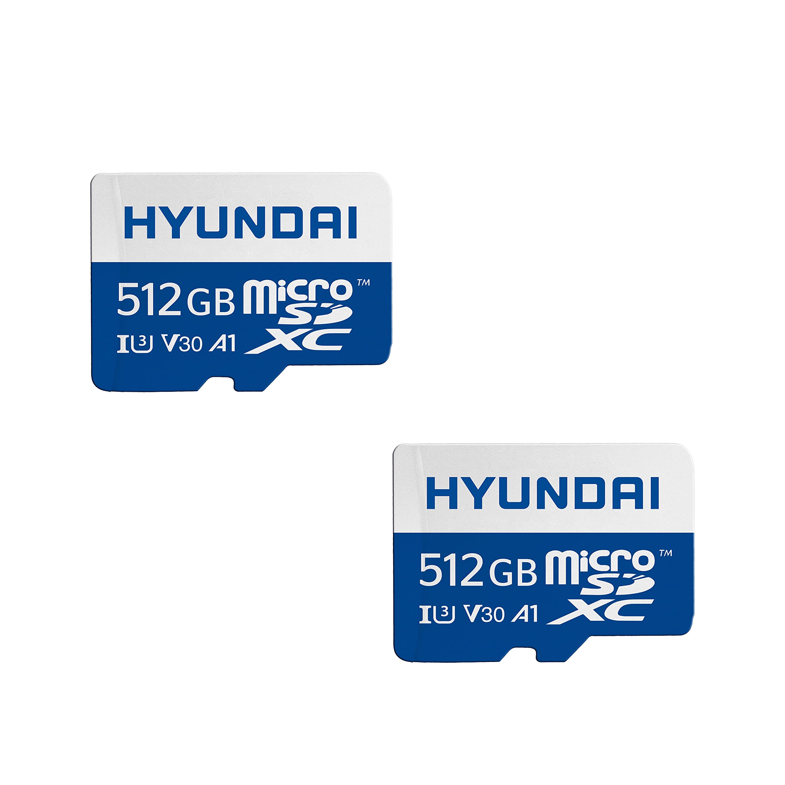 Hyundai 512GB Micro SD Card 2-Pack - UHS-1 U3 V30 A1, 95MB/s Read Speed for 4K Ultra HD - Compatible with Nintendo Switch, Smartphones, Tablets, Laptops & Cameras - Perfect for Gaming, Photography & Video Storage