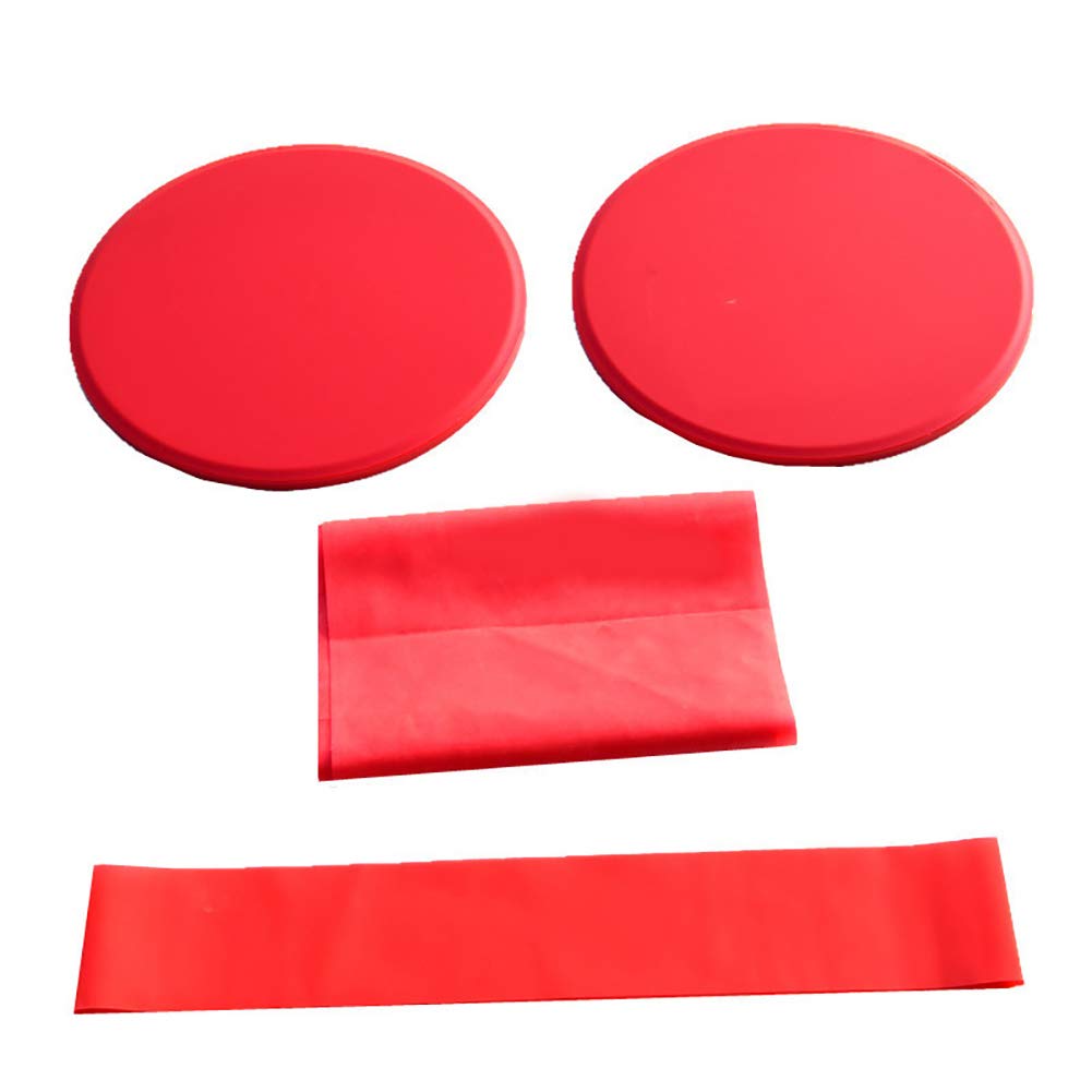 Academyus Workout Exercise Bands Set - 1 Pair Yoga Sliding Discs with Resistance Ring & Elastic Bands for Home Fitness, Pilates, Yoga and Full Body Training - Perfect for Glutes, Core Workouts and Strength Training