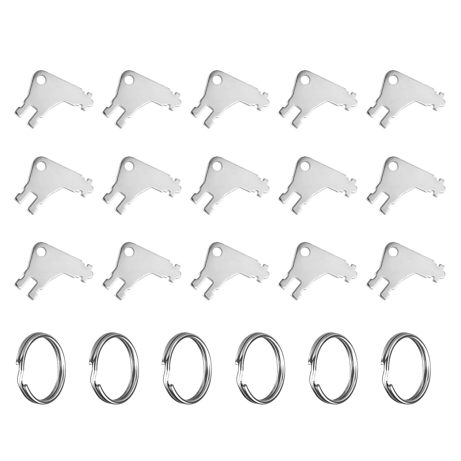 15-Piece Metal Toilet Paper Dispenser Key Set - Compatible with Georgia Pacific Waffle & Paper Towel Dispensers - Includes 6 Key Rings - Durable Replacement Keys for Maintenance & Janitorial Staff - Perfect for Commercial Restrooms, Offices & Schools