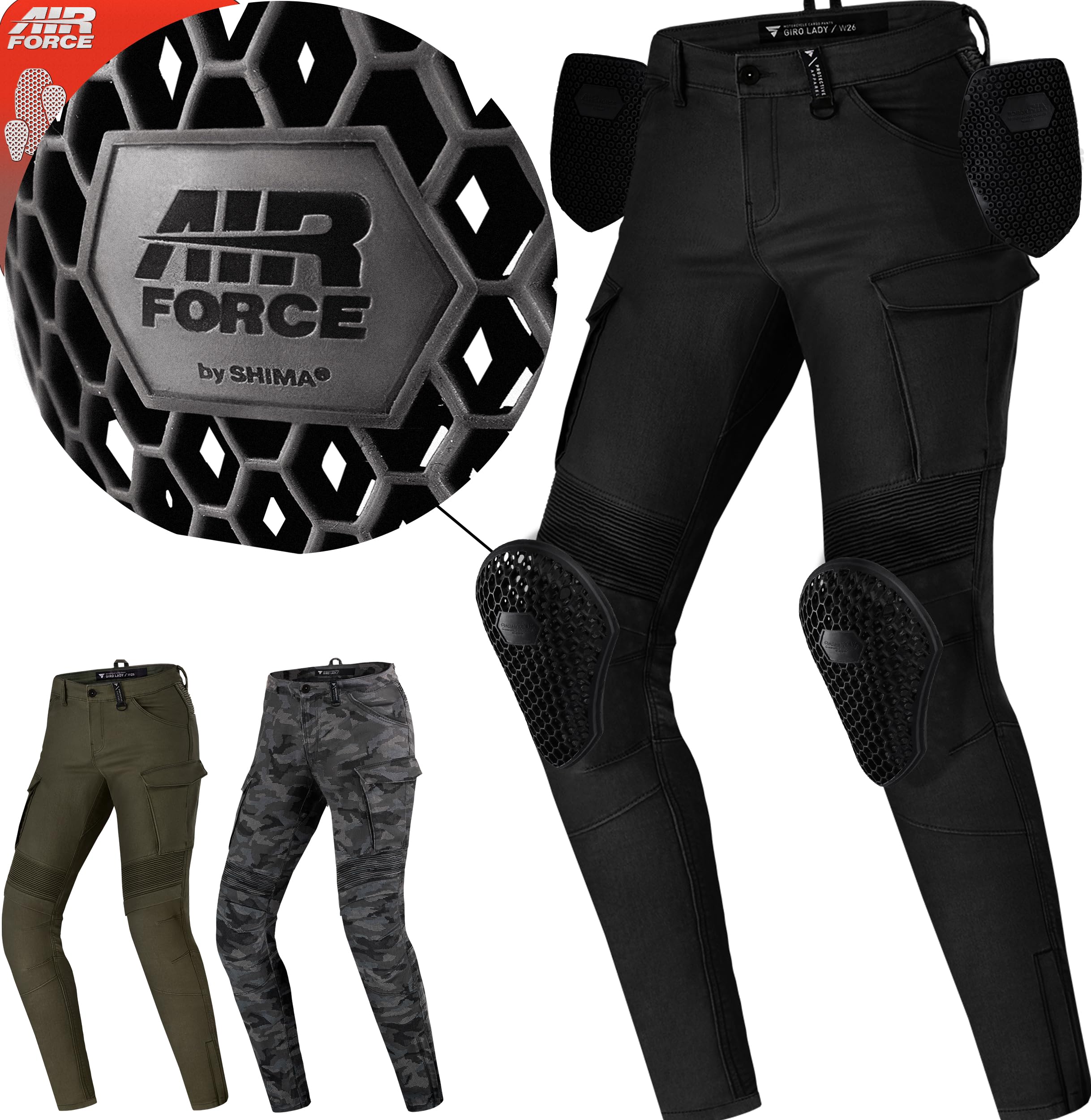SHIMA Giro 2.0 Women's Motorcycle Pants - Stretchable Slim Fit Cargo Biker Pants with DuraQL Layer for Comfort & Protection | Perfect for Commuting, Touring & Urban Riding