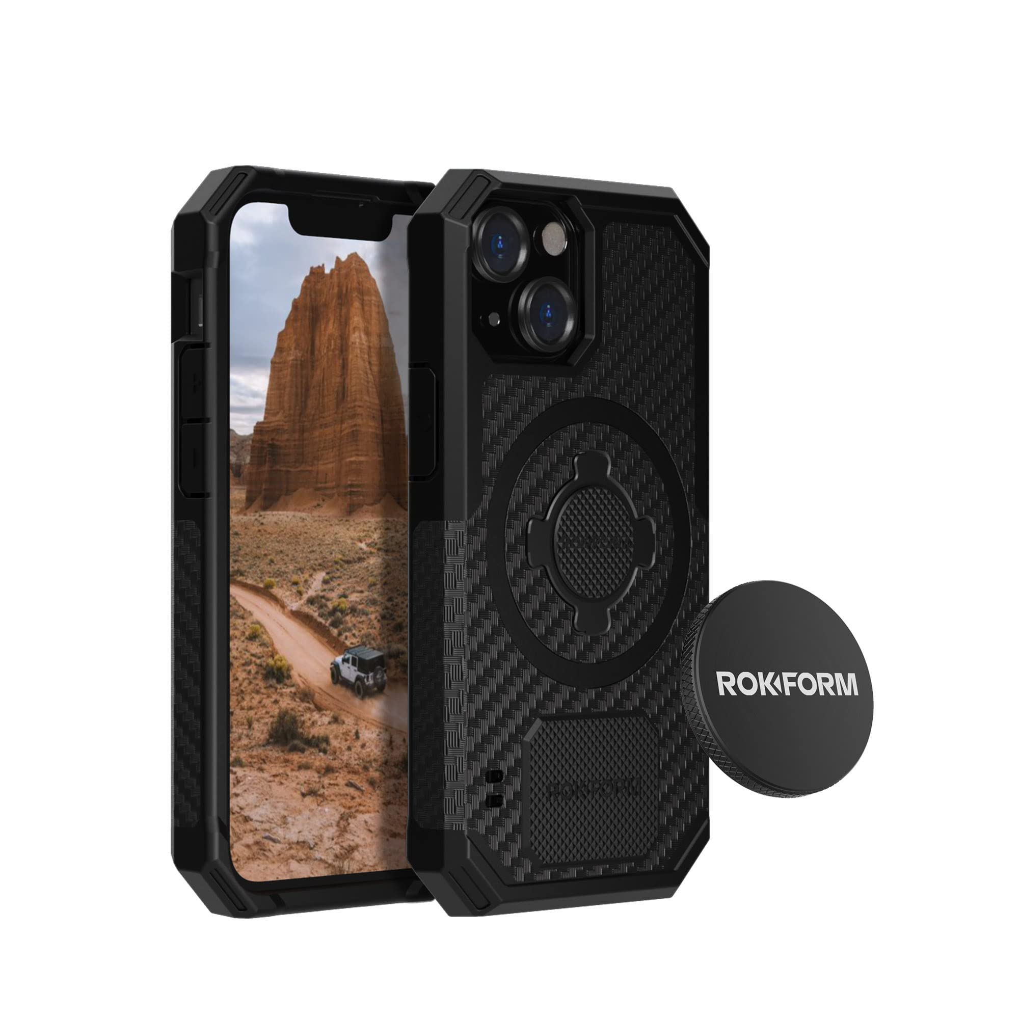 Rokform iPhone 13 Mini Rugged Case with Low Pro Magnetic Phone Mount - Durable Protection & Secure Mounting for Outdoor Adventures & Daily Commutes