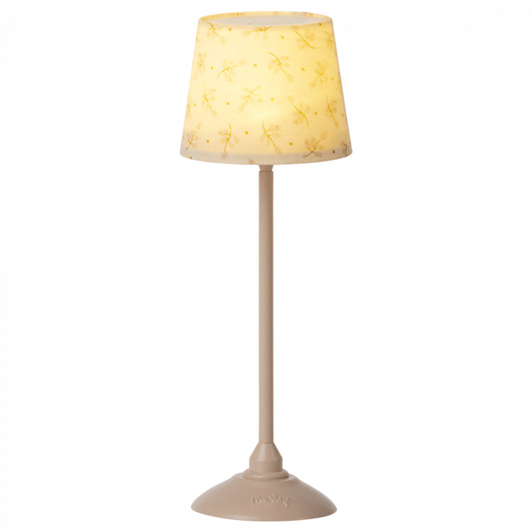 Maileg Miniature Floor Lamp in Powder Pink - Perfect for Dollhouse Decor, Kids' Playroom & Miniature Room Displays