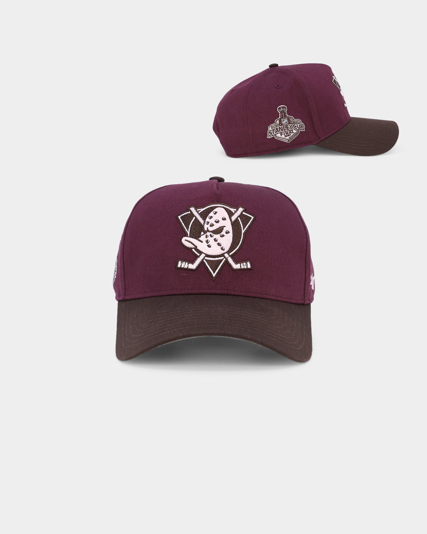 47 Brand Anaheim Ducks 'Bacon Me Crazy' MVP DT Snapback Hat - Dark Maroon/Brown Adjustable Baseball Cap for Hockey Fans & Sports Enthusiasts - Perfect for Game Day, Tailgating & Casual Wear