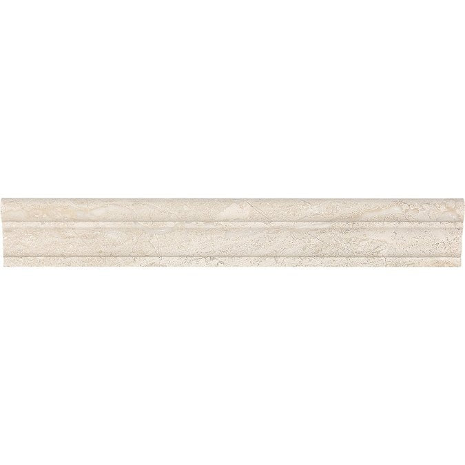 2-Pack 12 Inch Impero Reale Honed Marble Chair Rail Molding - Premium Wall Trim for Dining Rooms, Living Rooms & Hallways