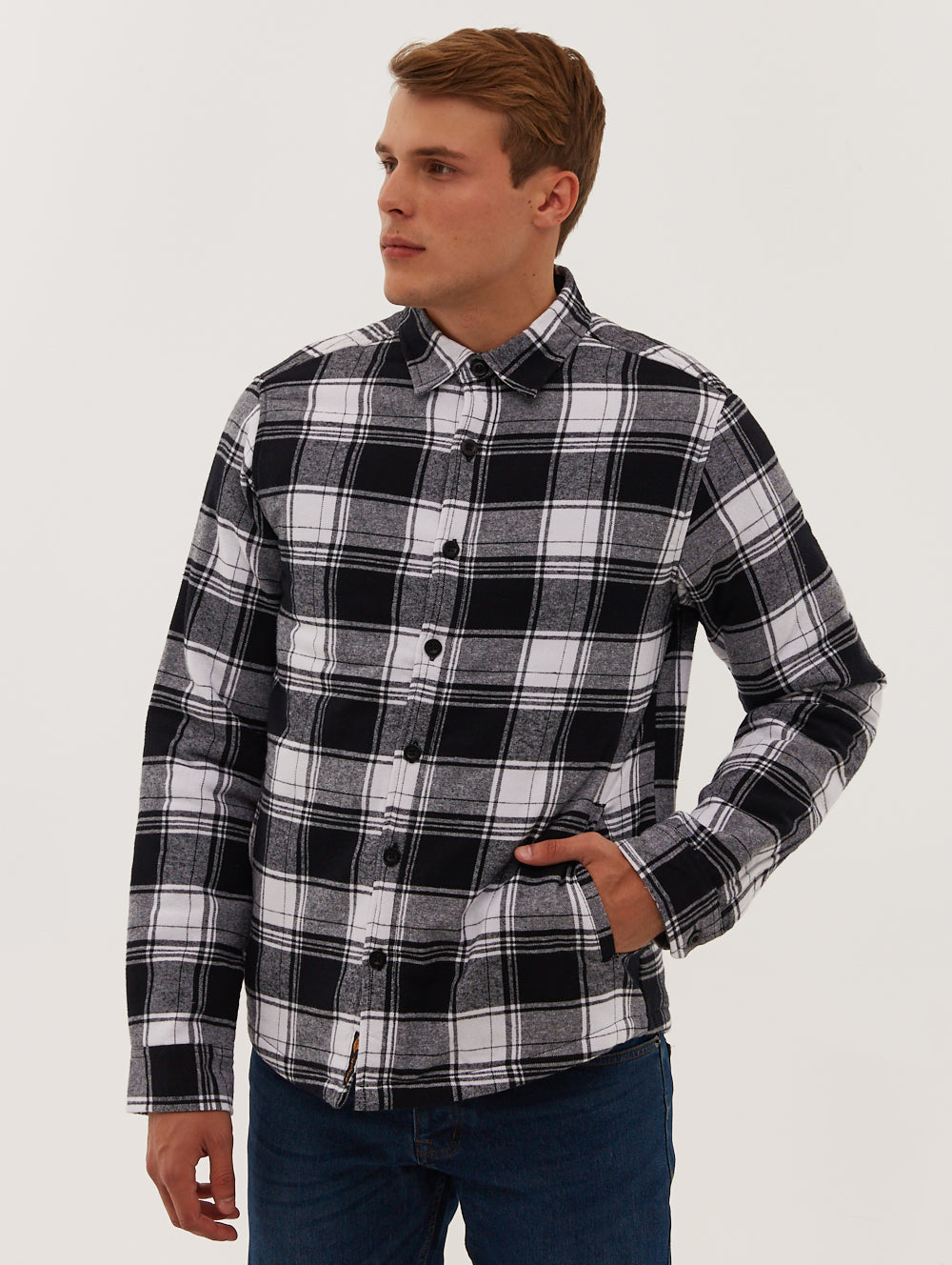 Montell Flannel Check Shirt for Men - Soft Plaid Long Sleeve Button Down Shirt - Casual & Outdoor Wear for Fall & Winter