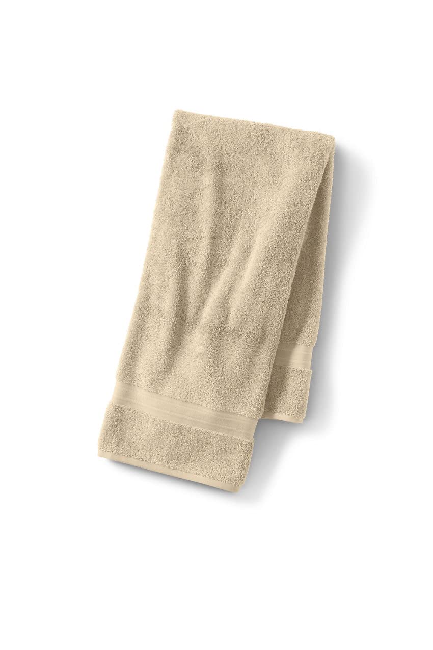 Lands' End Supima Cotton Bath Towel - Dark Sand Color - Ultra Soft & Absorbent - Perfect for Spa, Beach & Luxury Bathroom Use
