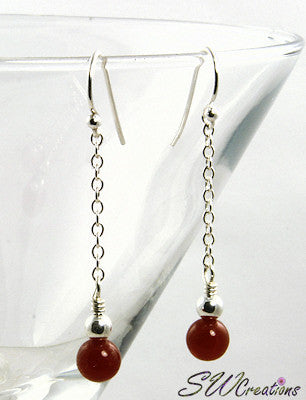 Natural Carnelian Gemstone Drop Earrings for Women - Handmade Dangle Earrings for Everyday Wear & Special Occasions | Boho Jewelry Gift Idea