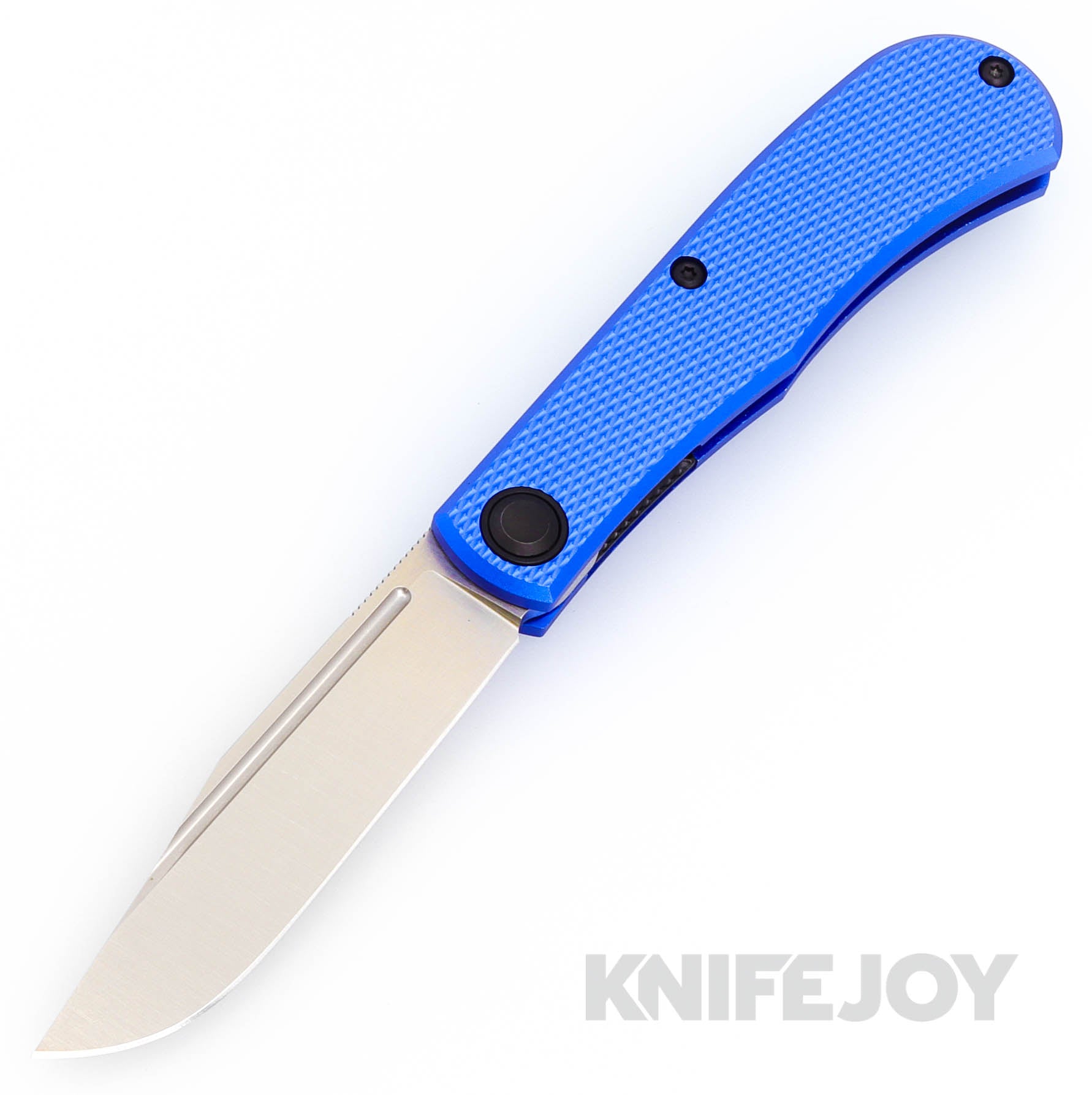 Daedalus Knife Co. The Lab Model Front Flipper - Satin Finish Blade with Blue Aluminum Handles - EDC Pocket Knife for Everyday Carry, Outdoor Adventures & Camping