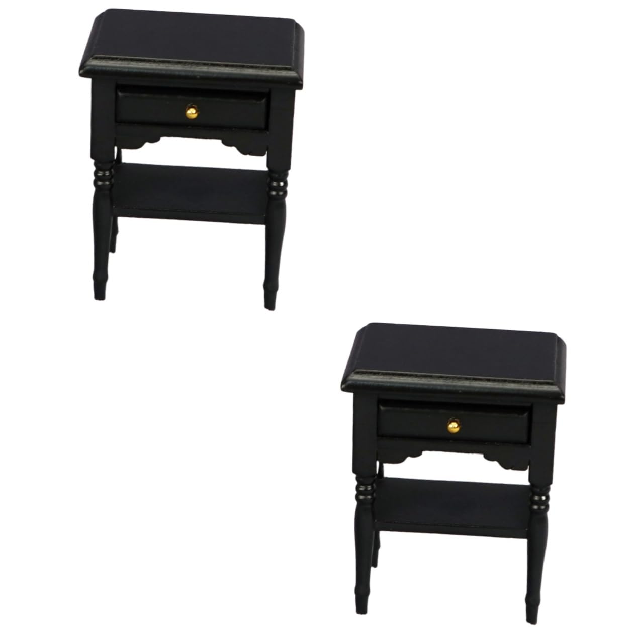 Mini Wooden Dollhouse Nightstand & Closet Set - 2 Pcs DIY Dollhouse Furniture for Bedroom, Living Room - Christmas Dollhouse Accessories, Miniature Cabinet for Tiny Home Decor & Micro Scene Display