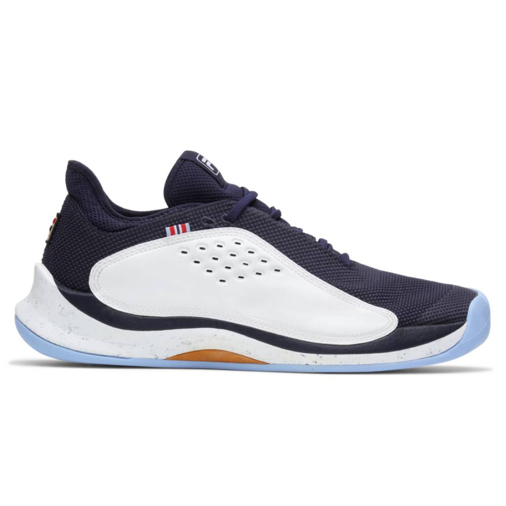 FILA Mondo Forza Men's Tennis Shoes - White & Navy Blue Athletic Sneakers for Court Sports, Casual Wear & Gym Workouts
