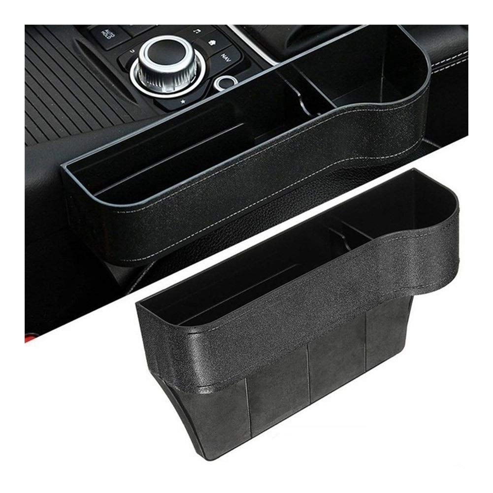 Premium PU Leather Car Seat Gap Organizer - 1/2pcs Storage Box for Phone, Bottle & Cups | Auto Accessories Interior (Passenger Side) | Perfect for Road Trips & Daily Commutes