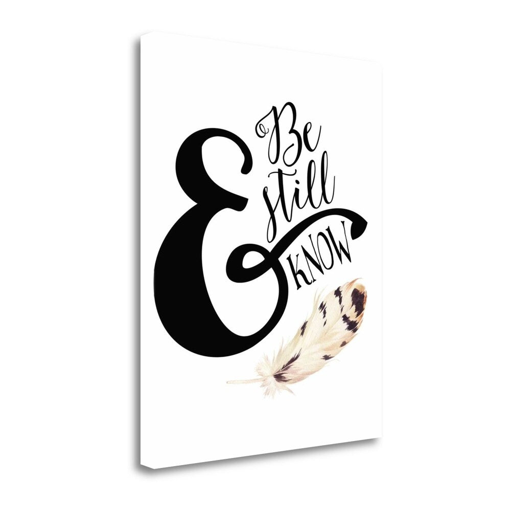 Be Still And Know Feather by Tara Moss - Giclee Print on Gallery Wrap Canvas Wall Art - Perfect for Living Room, Bedroom & Office Decor
