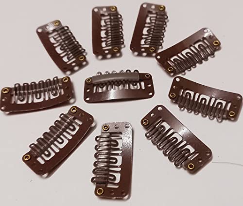 U-Shape Wig Clips - Metal Hair Extensions Tool (Brown) for Secure Styling