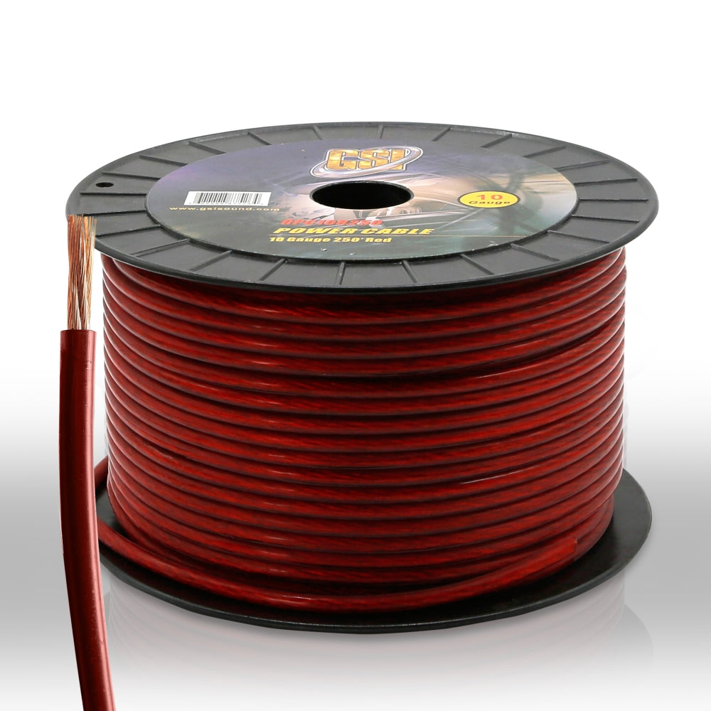 10 Gauge Power Cable 250 Feet Red - Heavy Duty Extension Cord for Outdoor, RV, and Home Appliances - Weather Resistant & Durable Electrical Wire