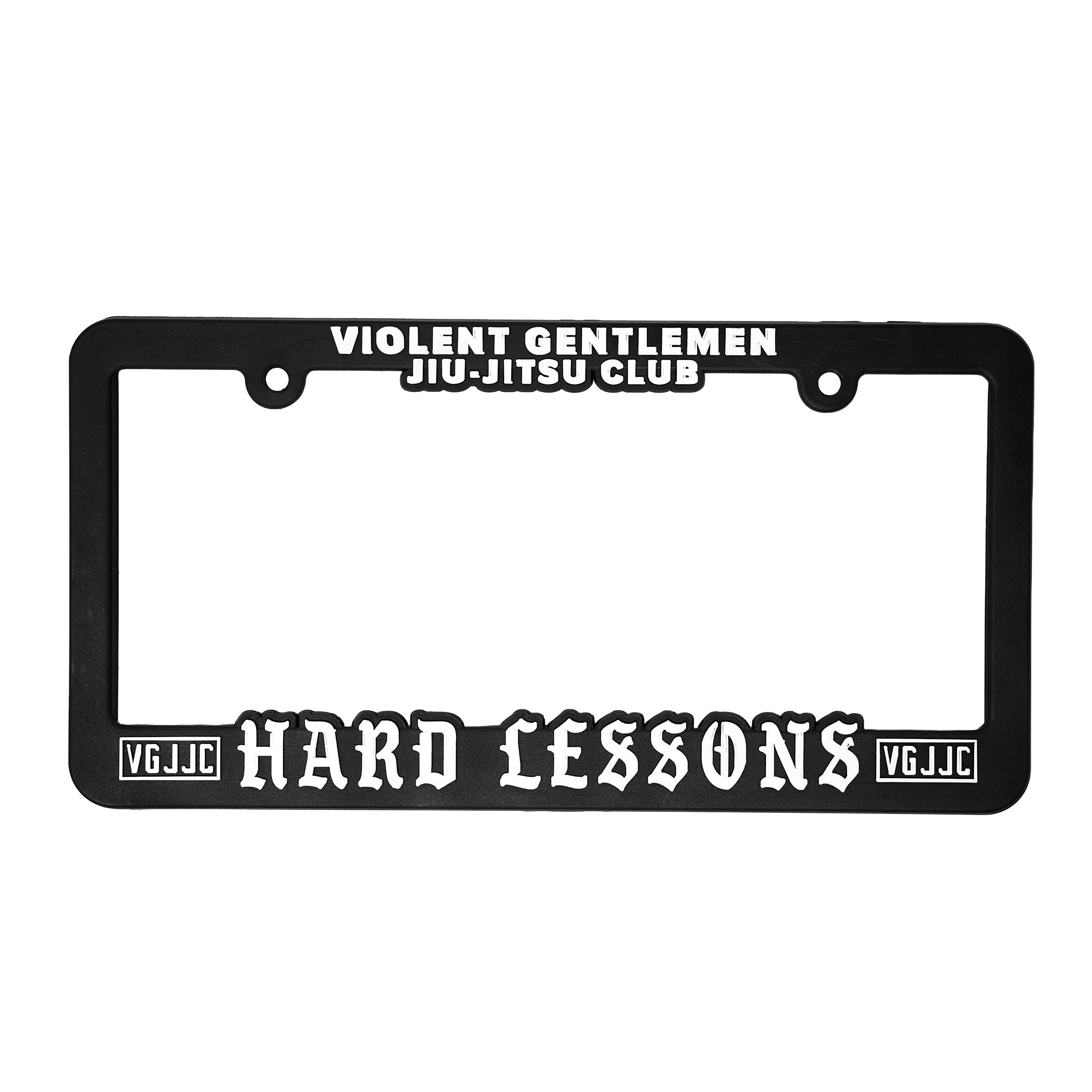 VGJJC Hard Lessons License Plate Frame - Durable Metal Car License Plate Holder for Cars, Trucks & SUVs - Perfect for Graduation Gifts & Funny Car Accessories