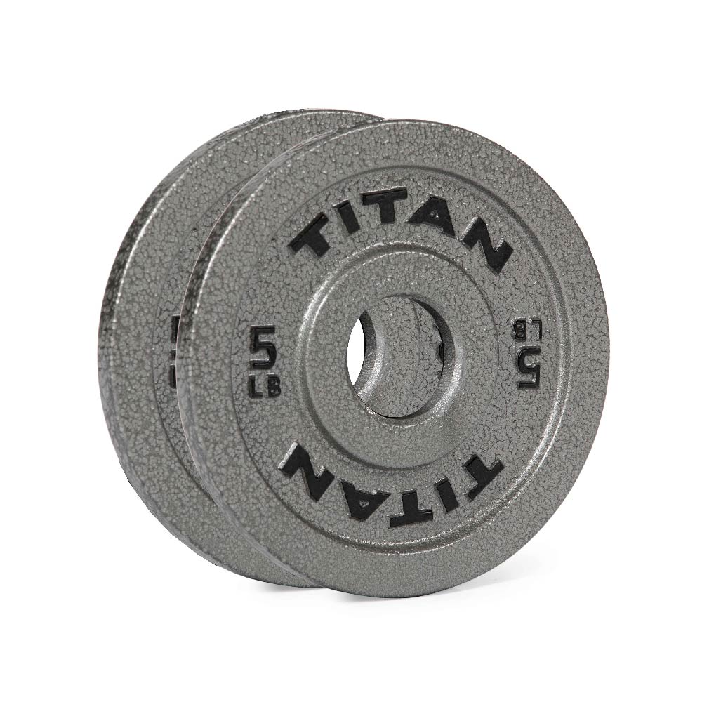5 LB Pair Cast Iron Olympic Plates - Durable Weight Plates for Strength Training, Gym & Home Workouts - Scratch and Dent Discount