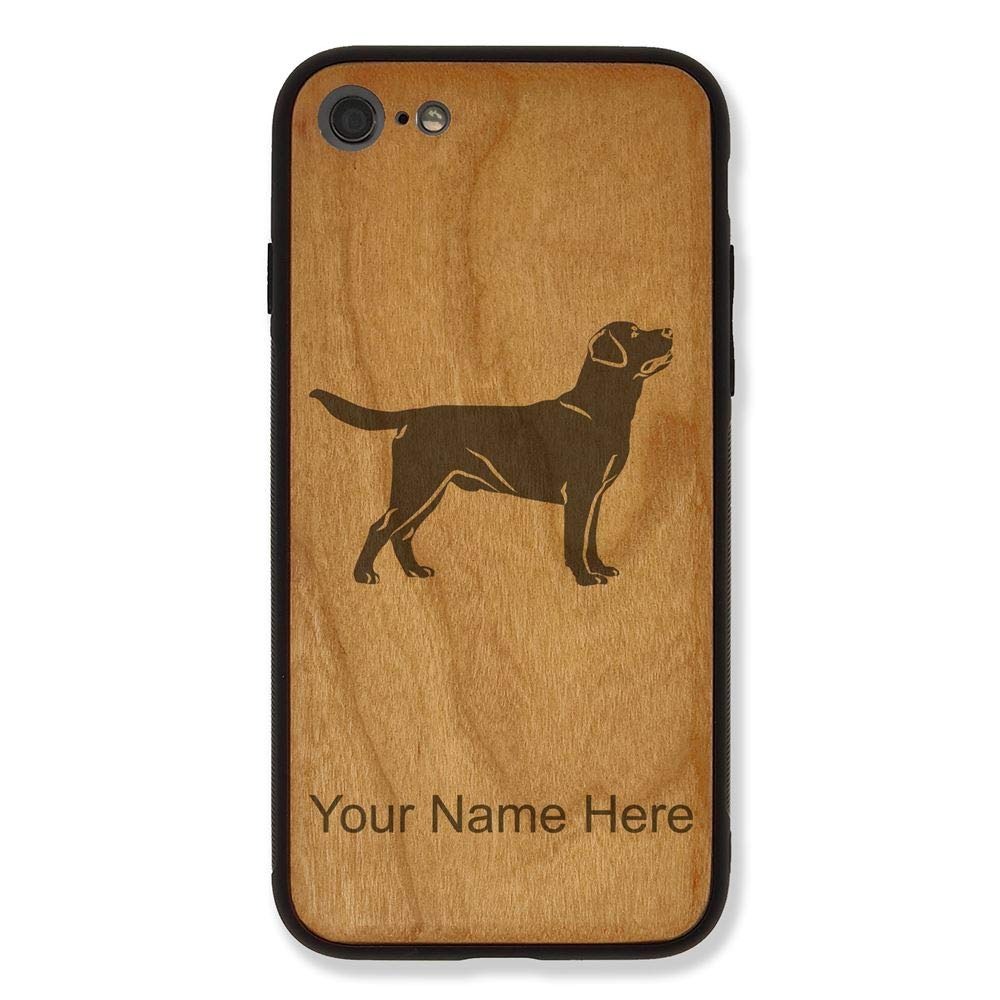 Premium Labrador Retriever Dog Case for iPhone 7 & iPhone 8 - Personalized Engraved Cherry Wood Phone Cover | Perfect Gift for Dog Lovers & Pet Owners