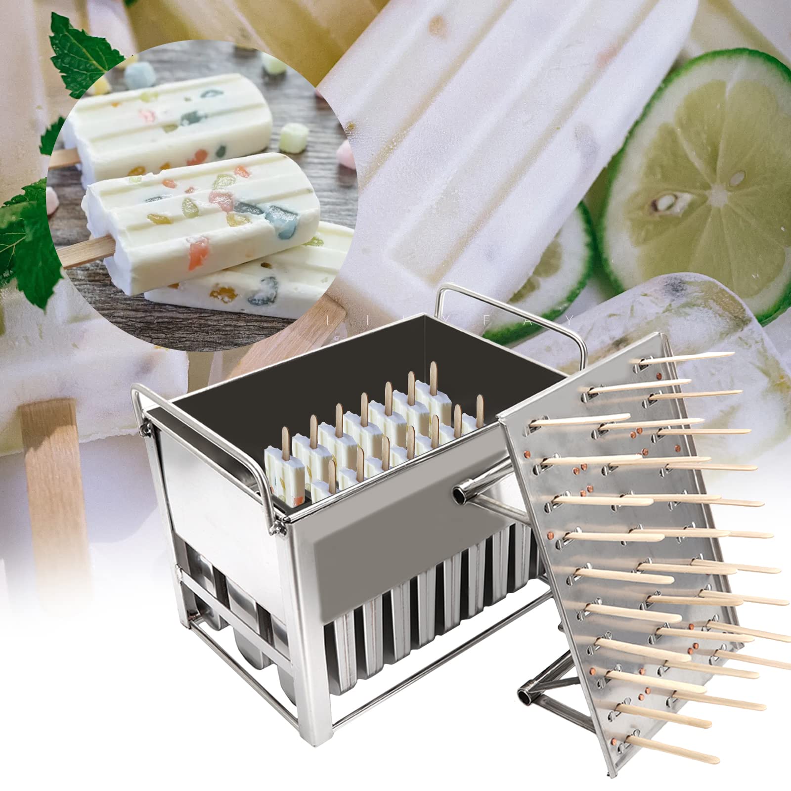 Stainless Steel Popsicle Molds Set - 30 Reusable Ice Pop Molds for Homemade Ice Cream, Commercial Kitchen Use & Fast Freezing | Perfect for Summer Treats, Party Snacks & Healthy Dessert Making