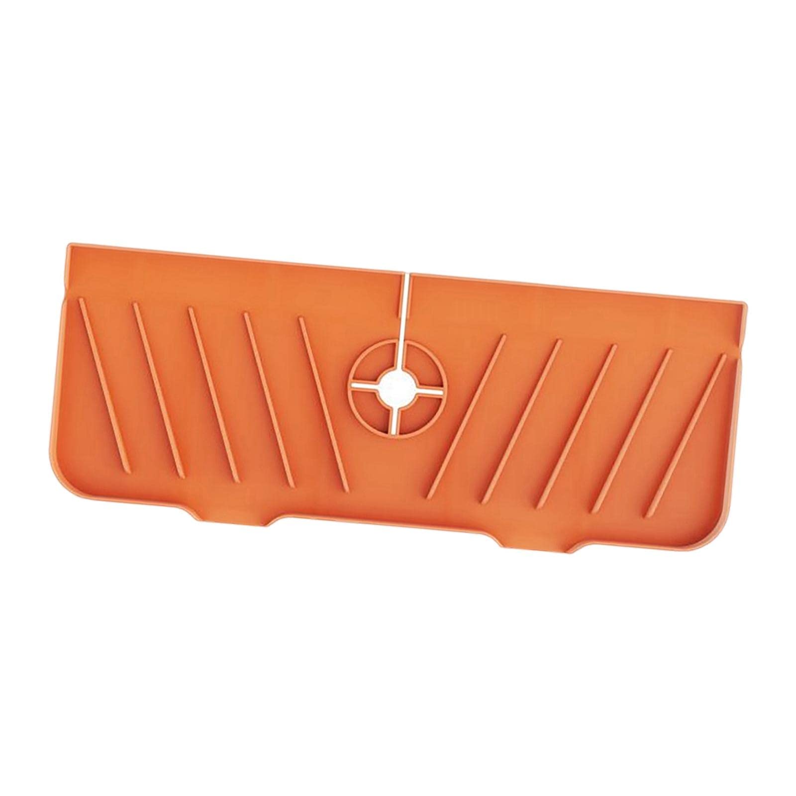 Non-Slip Silicone Sink Mat - Reusable Drain Pad for Kitchen, RV & Bathroom - Orange