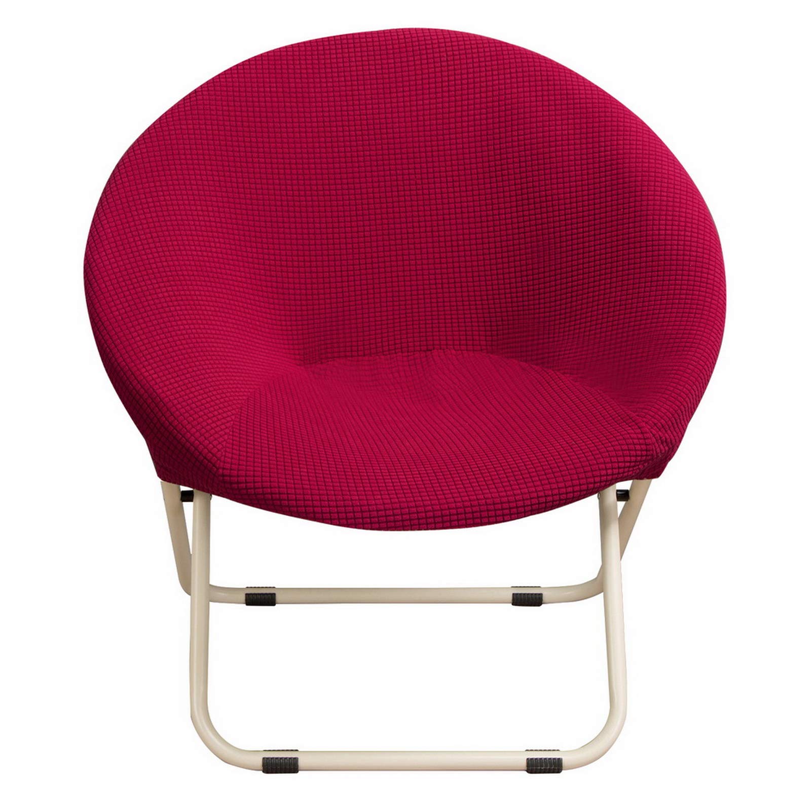 Hoomall Round Saucer Chair Cover Slipcover Only - Stretch Jacquard Moon Chair Slipcovers for Adults, Removable Spandex Fabric Soft Chair Covers (Red) - Perfect for Living Room, Bedroom, Dorm & Outdoor Relaxation