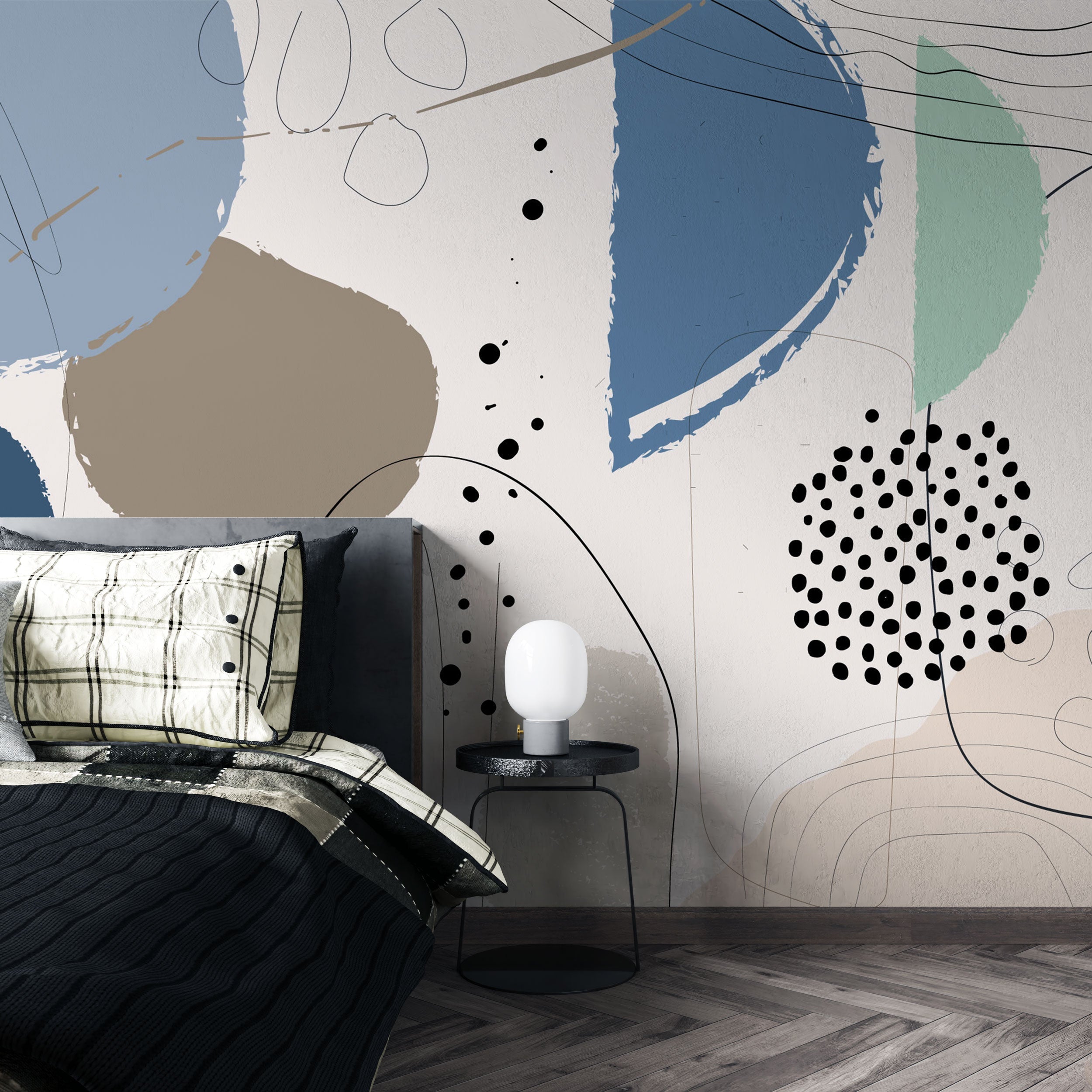Abstract Shape Spheres Wallpaper - Modern Geometric Peel and Stick Wall Decor for Living Room, Bedroom, Office | Easy to Install & Removable