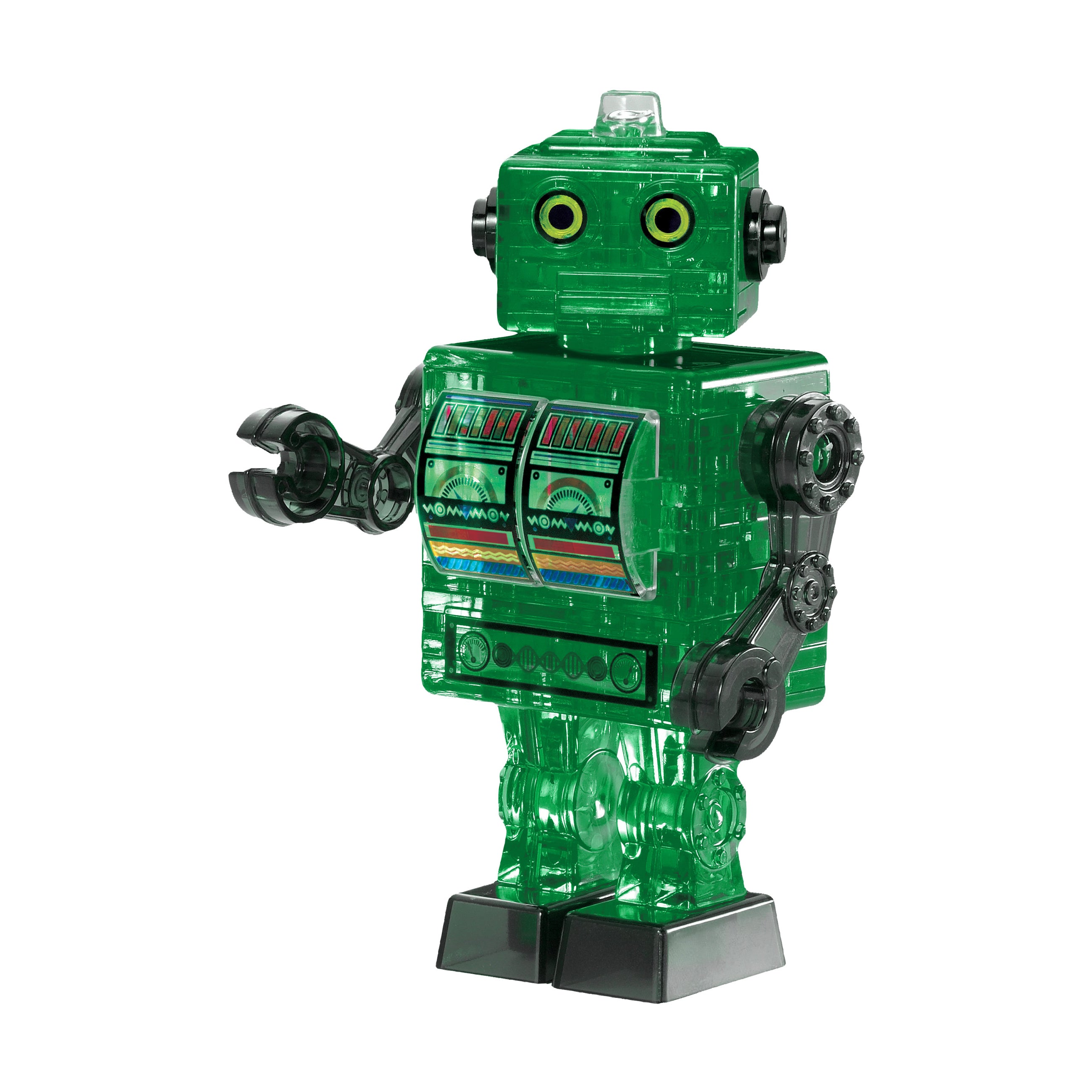 BePuzzled 3D Crystal Puzzle Tin Robot (Green) - 39 Piece Brain Teaser Puzzle for Adults & Teens - Fun STEM Educational Toy for Home, Office & Party Games