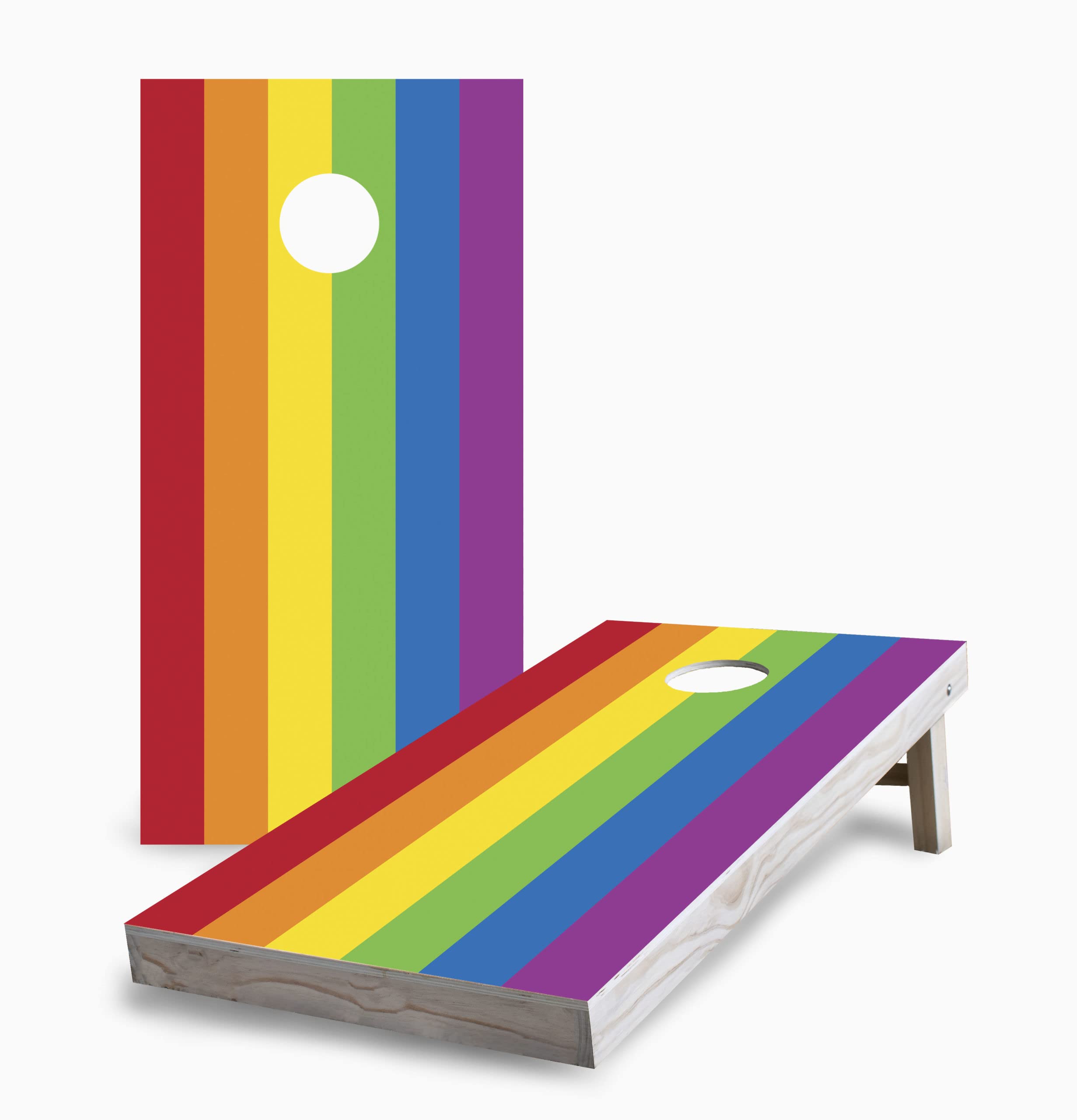Skip's Garage Rainbow Pride Flag Corn Hole Board Set - 2 Boards, 8 Bags & Accessories - Perfect for Backyard Parties, BBQs, and Pride Events