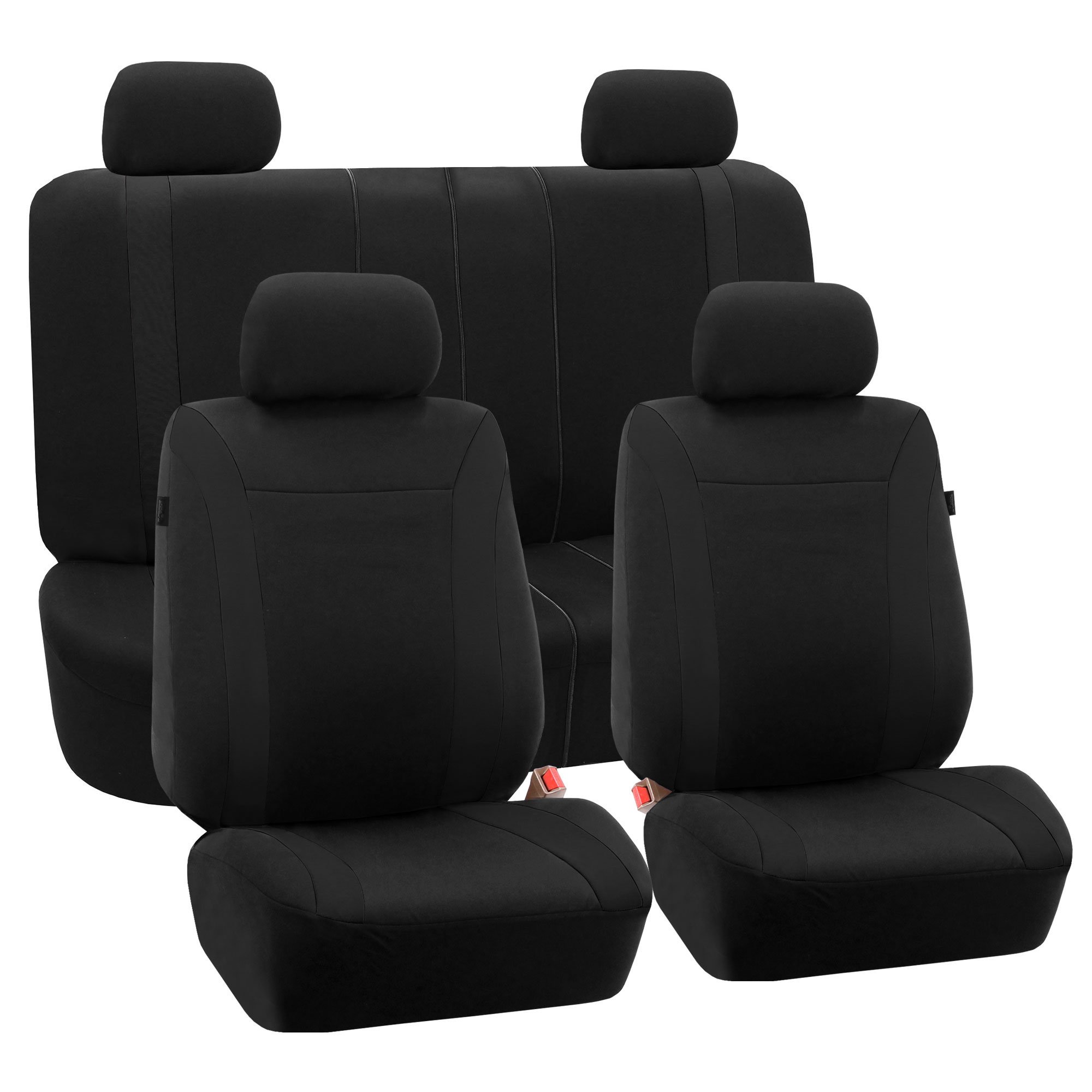 FH Group Universal Fit Car Seat Covers - Full Set Black Automotive Seat Protectors with Airbag Compatibility | Split Rear Design for Cars, Trucks & SUVs | Premium Interior Accessories for Comfort & Style | Perfect for Daily Commutes, Road Trips & Family Travel