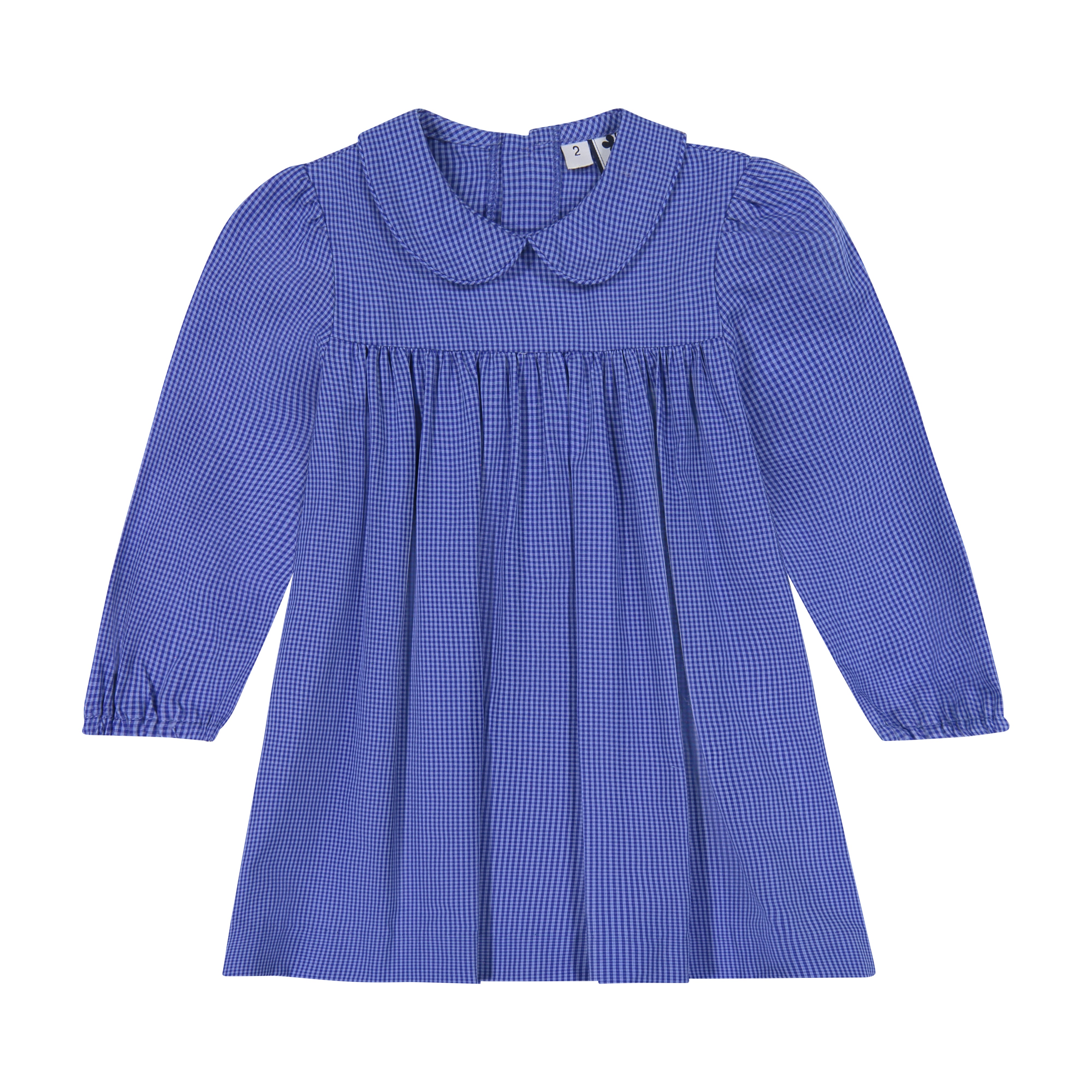 Ginny Girls Peter Pan Collar Dress - Blue Navy Mini Check Plaid A-Line Dress for Women | Perfect for School, Parties & Casual Wear