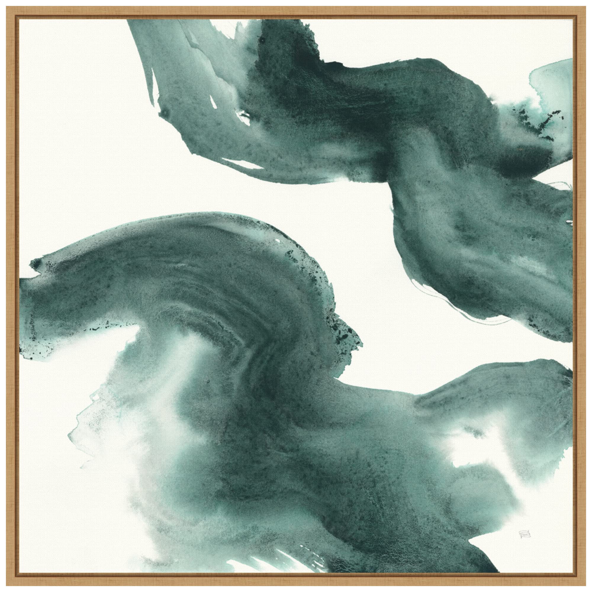 Chris Paschke Jasper Wash II Framed Canvas Wall Art Print - 22x22 Inches, Sylvie Maple Frame - Modern Home & Office Decor for Living Room, Bedroom, or Office