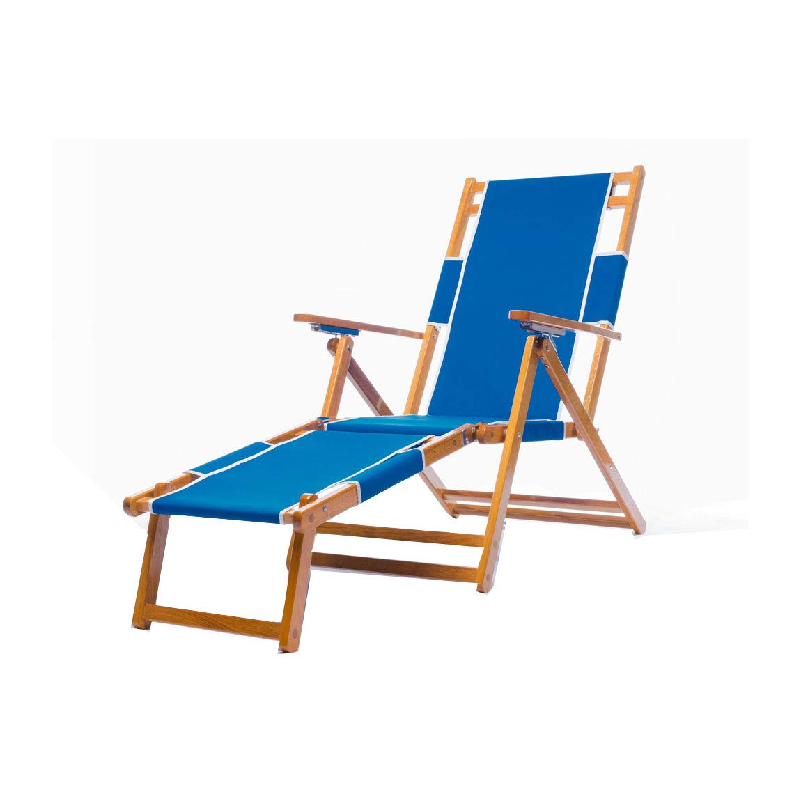 Frankford Heavy Duty Commercial Grade Oak Wooden Folding Beach Chair - Waterproof Chaise Lounger for Poolside, Patio, Backyard & Outdoor Relaxation