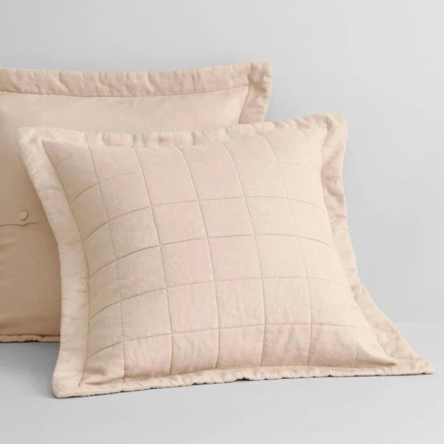 Abbotson Buff Linen European Sham Pillowcase - 100% Pure Linen Bedding by Sheridan - Perfect for Master Bedroom, Guest Room & Luxury Hotel Decor