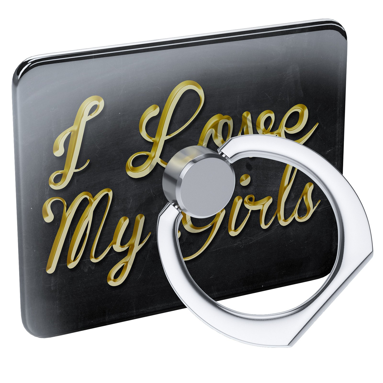 Cell Phone Ring Holder Collapsible Grip & Stand - I Love My Girls Design, Secure Phone Grip, Multi-Angle Viewing Stand, Perfect for Selfies, Video Calls & Hands-Free Use