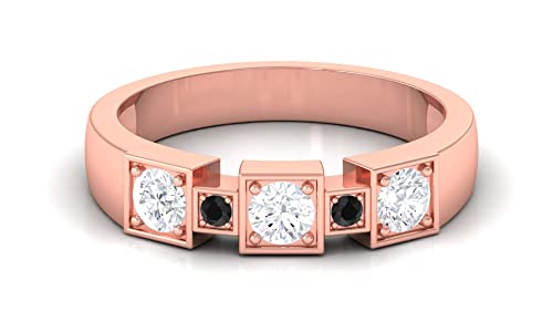 1 CT Moissanite & Black Diamond Wedding Band Ring for Men - 14K Solid Gold, Durable & Hypoallergenic - Perfect for Engagements, Anniversaries & Everyday Wear