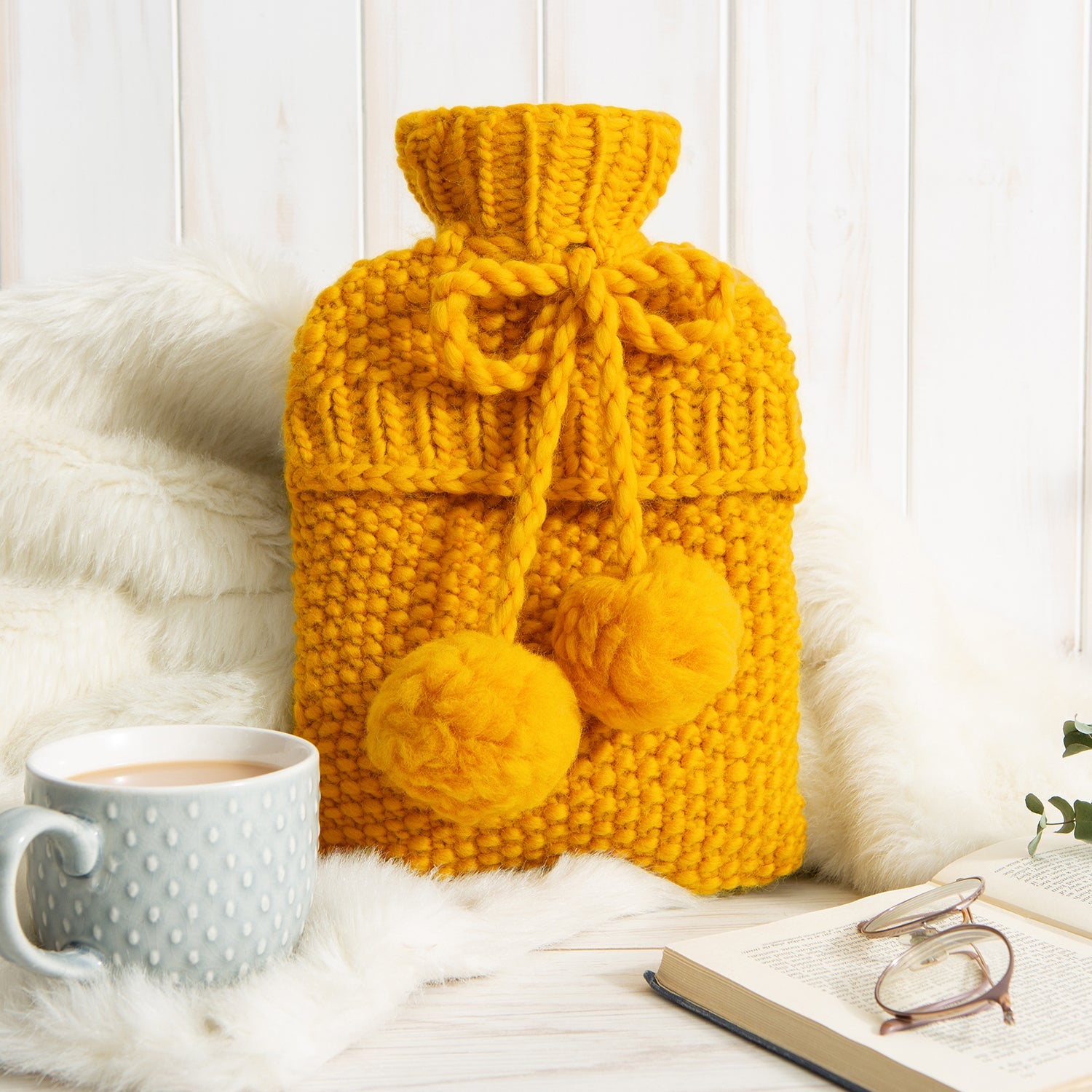 Cozy Knitted Hot Water Bottle Cover Kit - DIY Winter Warmth for Home, Office & Travel - Perfect for Cold Weather & Pain Relief