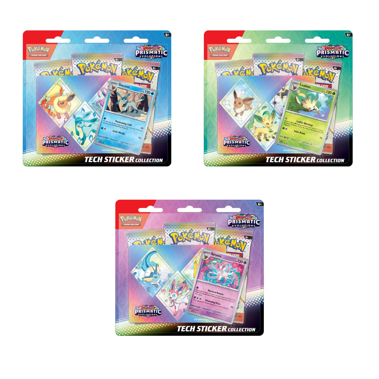 Pokemon Prismatic Evolutions Tech Sticker Collection - Waterproof Vinyl Decals for Laptops, Phones & Gaming Gear - Perfect for Fans & Collectors
