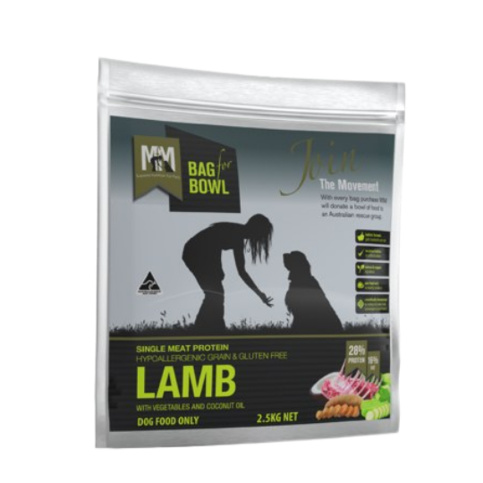 Meals for Mutts Single Protein Grain Free Lamb Dog Food 2.5kg - Premium Natural Dry Food for Dogs with Sensitive Stomachs | Perfect for Adult Dogs & Puppies with Allergies