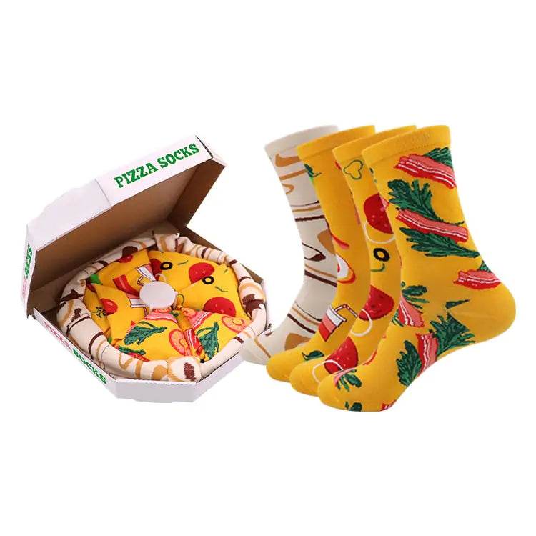 Fun Pizza Print Cozy Socks for Women & Men - Soft Comfortable Novelty Socks for Pizza Lovers, Gifts, Lounge Wear & Themed Parties