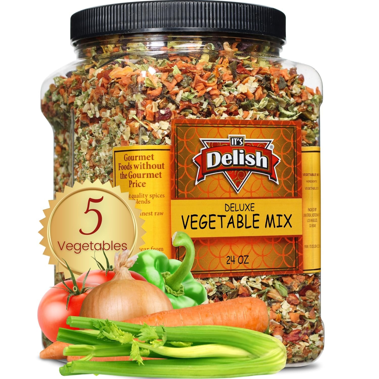 Premium Dried Vegetable Soup Mix - 24 Oz (1.5 Lb) - All Natural, Non-GMO, Gluten-Free - Perfect for Camping, Emergency Food Storage & Quick Healthy Meals