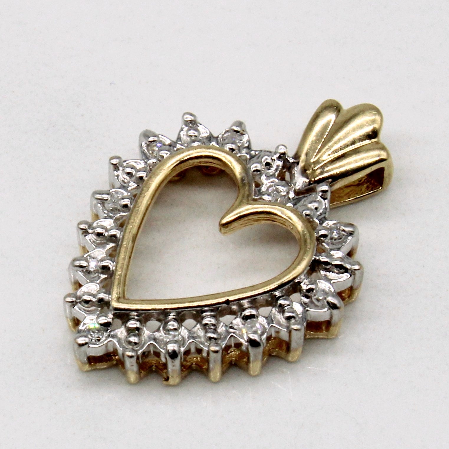 0.05ctw Diamond Heart Pendant Necklace for Women - 14K Gold Plated Valentine's Day Gift for Her - Perfect for Anniversaries, Birthdays & Romantic Occasions