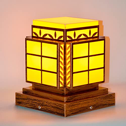 Enlylyog Modern Outdoor Waterproof LED Column Head Lamp - Square Landscape Wall Light for Courtyard, Garden, Villa, and Community Pathways - Perfect for Poolside, Patio, and Driveway Lighting