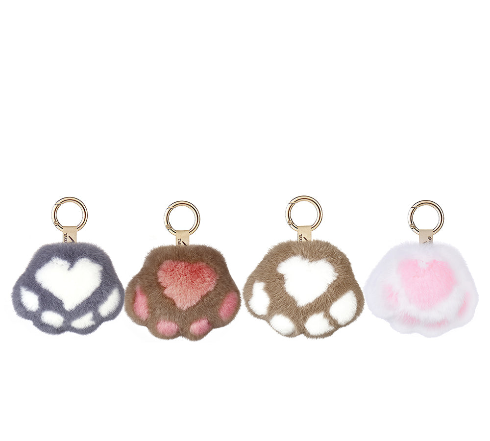 TARRAMARRA® Fluffy Cat Paw Keychain - Cute Soft Keyring for Women & Girls - Perfect Gift for Cat Lovers, Office, Home & Car Keys Accessories