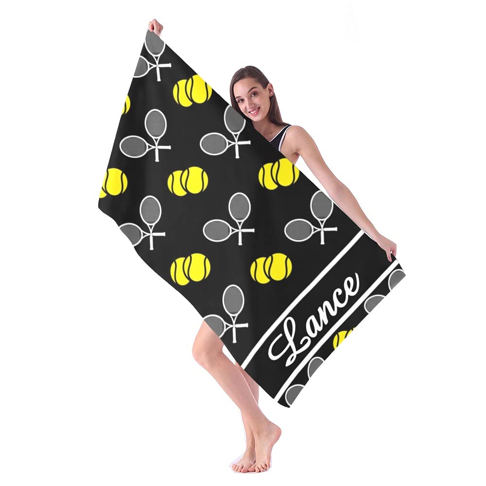 Custom Personalized Beach Towels with Name - Quick Dry Absorbent Microfiber Sand Proof Pool Bath Towel (30x60 inches) for Kids, Girls, Boys & Adults - Perfect for Swimming, Beach Trips, Picnics & Outdoor Activities