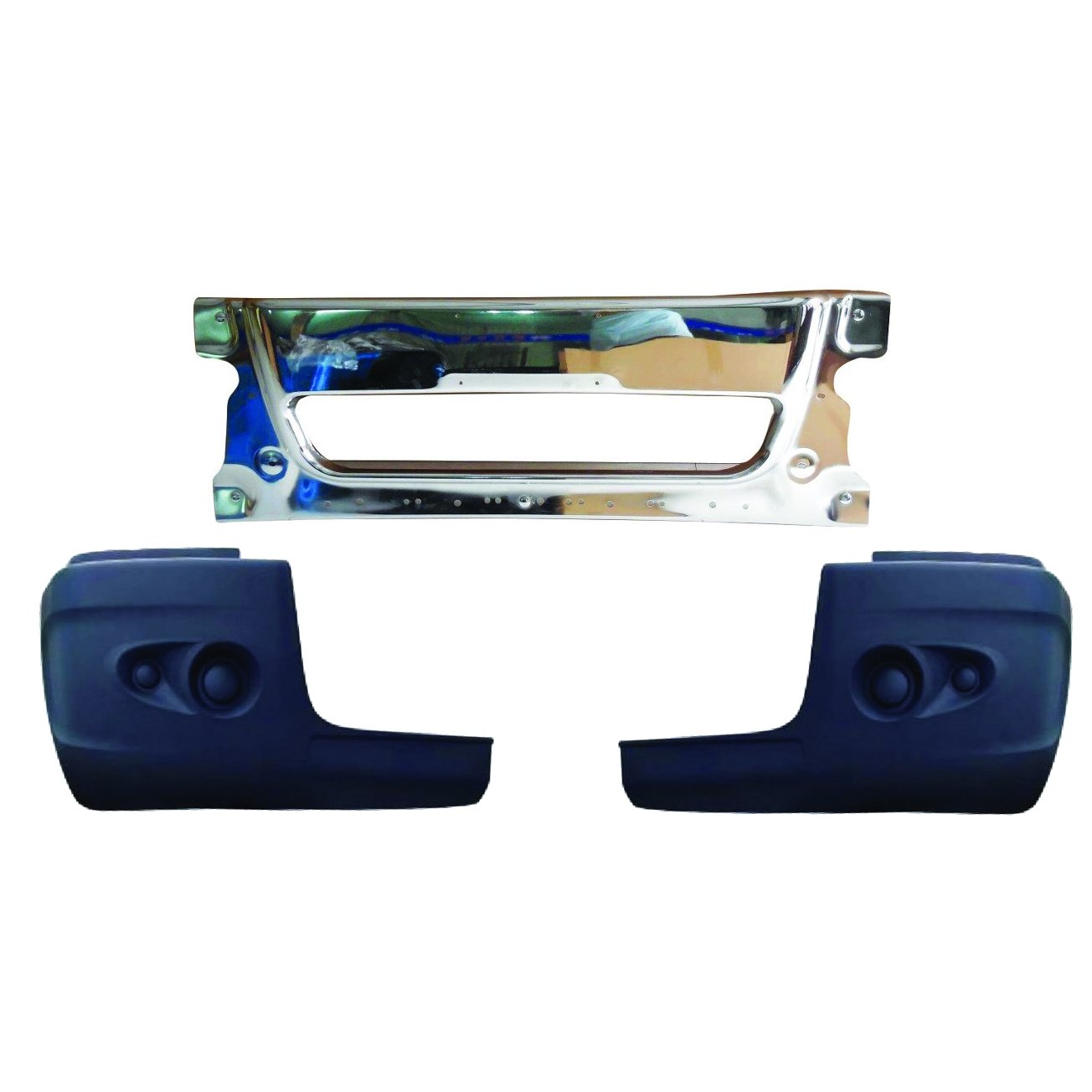 Fortpro Chrome Steel Bumper Set for Freightliner Century 2005+ | Heavy Duty Truck Replacement Parts | Perfect for Highway Driving & Long Haul Protection