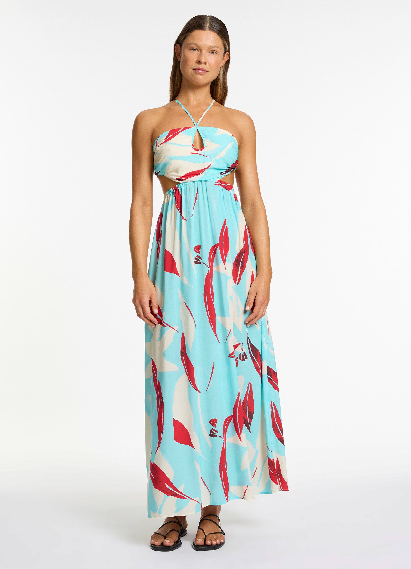 Elegant Floral Maxi Dress for Women - Boho Chic Summer Dress with V-Neck & Flowy Skirt - Perfect for Beach Vacations, Weddings & Date Nights