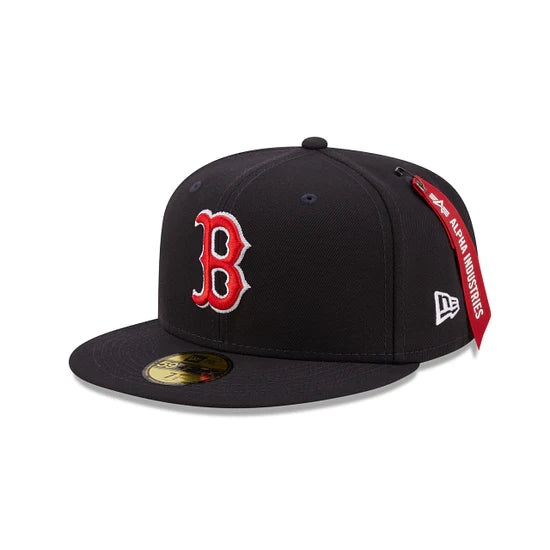 Boston Red Sox Alpha Industry Navy 59FIFTY Fitted Hat for Men - Official MLB Baseball Cap for Games, Sports & Casual Wear