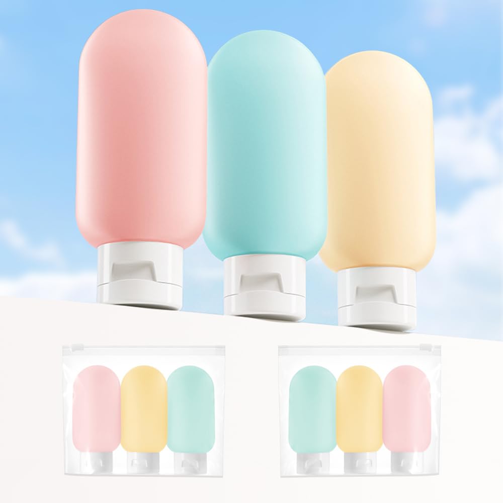6-Pack TSA Approved 2oz Travel Bottles - BPA Free Leakproof Squeezable Toiletry Containers for Shampoo, Conditioner & Lotion | Perfect for Air Travel, Gym & Vacation Essentials